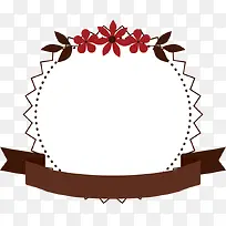 咖啡色花朵圆形横幅标签-空若网 咖啡色花朵圆形横幅标签-空若网