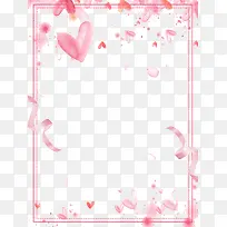 粉色爱心丝带边框-空若网 粉色爱心丝带边框-空若网