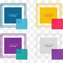 彩色矩形线条标签-空若网 彩色矩形线条标签-空若网