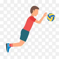 彩色扁平化排球元素-空若网 彩色扁平化排球元素-空若网