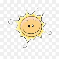 黄色线条卡通太阳-空若网 黄色线条卡通太阳-空若网