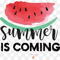 红色西瓜夏季水彩涂鸦风格元素-空若网 红色西瓜夏季水彩涂鸦风格元素-空若网