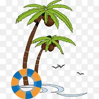 手绘卡通海边矢量元素-空若网 手绘卡通海边矢量元素-空若网