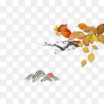 树枝树叶水墨画装饰-空若网 树枝树叶水墨画装饰-空若网