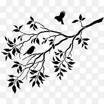水墨画小鸟飞枝头-空若网 水墨画小鸟飞枝头-空若网