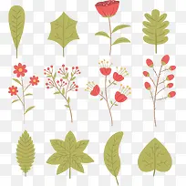 多种树叶树枝元素矢量-空若网 多种树叶树枝元素矢量-空若网