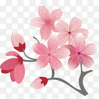 矢量图开满树枝的桃花-空若网 矢量图开满树枝的桃花-空若网