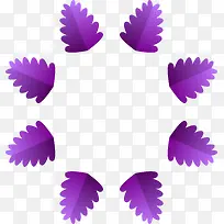 多彩春天来了紫色叶子绿植花边框-空若网 多彩春天来了紫色叶子绿植花边框-空若网