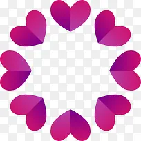 多彩粉红色心形花边框矢量素材-空若网 多彩粉红色心形花边框矢量素材-空若网