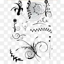 简单线条花朵树枝装饰-空若网 简单线条花朵树枝装饰-空若网