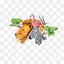 卡通动物园免抠素材-空若网 卡通动物园免抠素材-空若网