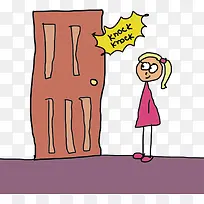 手绘卡通外部有人敲门-空若网 手绘卡通外部有人敲门-空若网