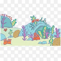 海底世界彩色海草-空若网 海底世界彩色海草-空若网