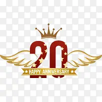 矢量天使翅膀结婚二十周年图标设-空若网 矢量天使翅膀结婚二十周年图标设-空若网