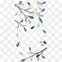 手绘树枝树叶边框-空若网 手绘树枝树叶边框-空若网