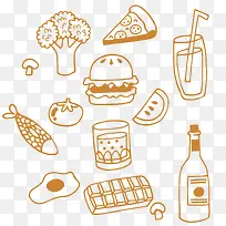 食物汉堡鸡蛋手绘手账-空若网 食物汉堡鸡蛋手绘手账-空若网