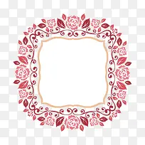 红色花朵树叶边框-空若网 红色花朵树叶边框-空若网