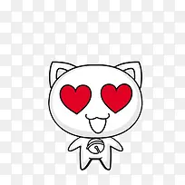 卡通眼冒爱心挂着铃铛的小猫-空若网 卡通眼冒爱心挂着铃铛的小猫-空若网