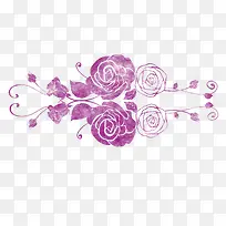 紫色玫瑰花装饰图案设计-空若网 紫色玫瑰花装饰图案设计-空若网
