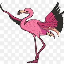 手绘张开翅膀的火烈鸟-空若网 手绘张开翅膀的火烈鸟-空若网