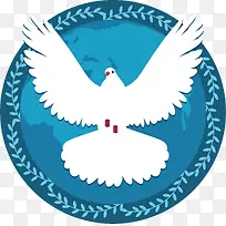 树枝边框和平鸽-空若网 树枝边框和平鸽-空若网