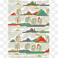 矢量中国风山石装饰-空若网 矢量中国风山石装饰-空若网