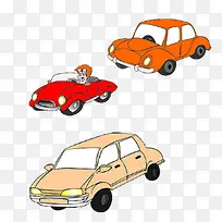 三款卡通手绘汽车-空若网 三款卡通手绘汽车-空若网