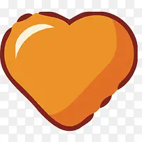 矢量手绘橙色的爱心素材-空若网 矢量手绘橙色的爱心素材-空若网
