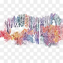 矢量彩色森林-空若网 矢量彩色森林-空若网