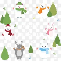 圣诞节可爱森林小动物-空若网 圣诞节可爱森林小动物-空若网