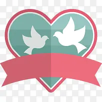 和平鸽爱心标签-空若网 和平鸽爱心标签-空若网