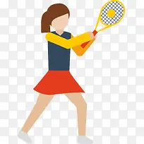 打羽毛球的女人插画-空若网 打羽毛球的女人插画-空若网