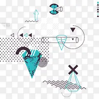 灰色几何三角形孟菲斯元素-空若网 灰色几何三角形孟菲斯元素-空若网