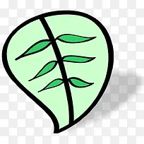 浅绿色的卡通树叶-空若网 浅绿色的卡通树叶-空若网