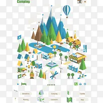 手绘多彩大树热气球-空若网 手绘多彩大树热气球-空若网