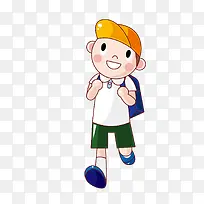 矢量男孩卡通背包插画-空若网 矢量男孩卡通背包插画-空若网