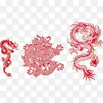 龙腾剪纸PNG矢量元素-空若网 龙腾剪纸PNG矢量元素-空若网