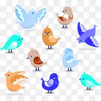 卡通鸟儿平面矢量素材-空若网 卡通鸟儿平面矢量素材-空若网