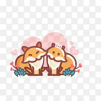 爱情主题卡通可爱小动物装饰设计-空若网 爱情主题卡通可爱小动物装饰设计-空若网