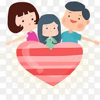 红色卡通爱心一家-空若网 红色卡通爱心一家-空若网