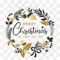 金色花环圣诞节快乐-空若网 金色花环圣诞节快乐-空若网