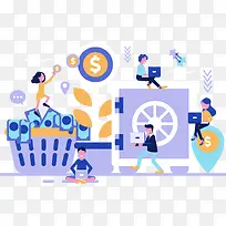 商务金融办公插画-空若网 商务金融办公插画-空若网