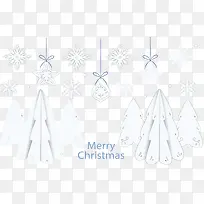 白色雪花圣诞树花纹-空若网 白色雪花圣诞树花纹-空若网