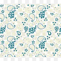 矢量蓝色佩斯利图案-空若网 矢量蓝色佩斯利图案-空若网