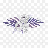 手绘精美紫色水彩花朵-空若网 手绘精美紫色水彩花朵-空若网