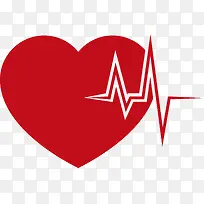 红色矢量心电图素材-空若网 红色矢量心电图素材-空若网