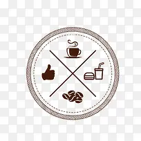 圆形咖啡标签矢量图-空若网 圆形咖啡标签矢量图-空若网