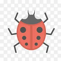 红色卡通昆虫矢量图-空若网 红色卡通昆虫矢量图-空若网