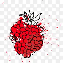矢量手绘水彩石榴红色插画-空若网 矢量手绘水彩石榴红色插画-空若网