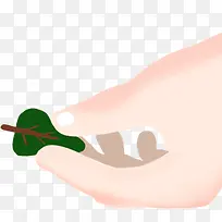 手拿树叶植树节-空若网 手拿树叶植树节-空若网